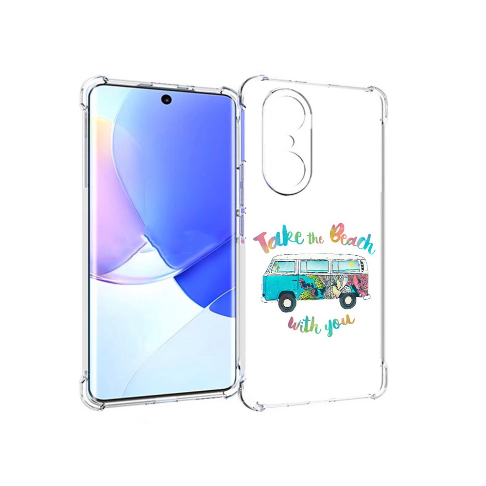 

Чехол MyPads Tocco для Honor 60 Pro Хиппи автобус, Прозрачный, Tocco