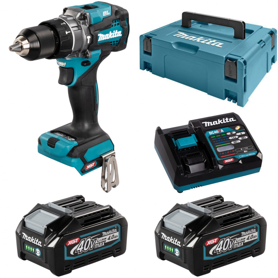 

Дрель-шуруповерт ударная аккумуляторная Makita 140Нм 40В XGT Li-Ion 2x4Ач HP001GM201, HP001GM201