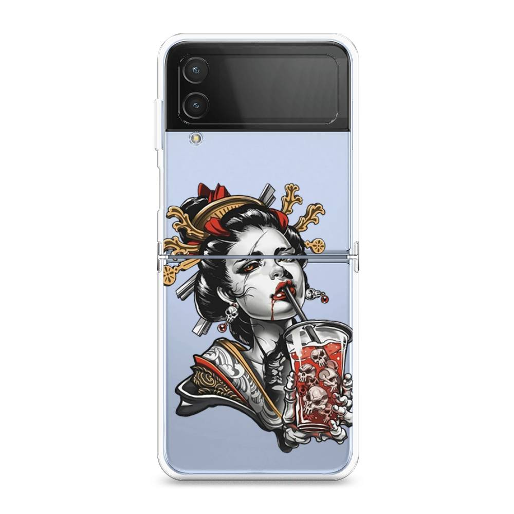 

Чехол на Samsung Galaxy Z Flip 4 "Опасная гейша", Красный;черный;серый, 2106650-4