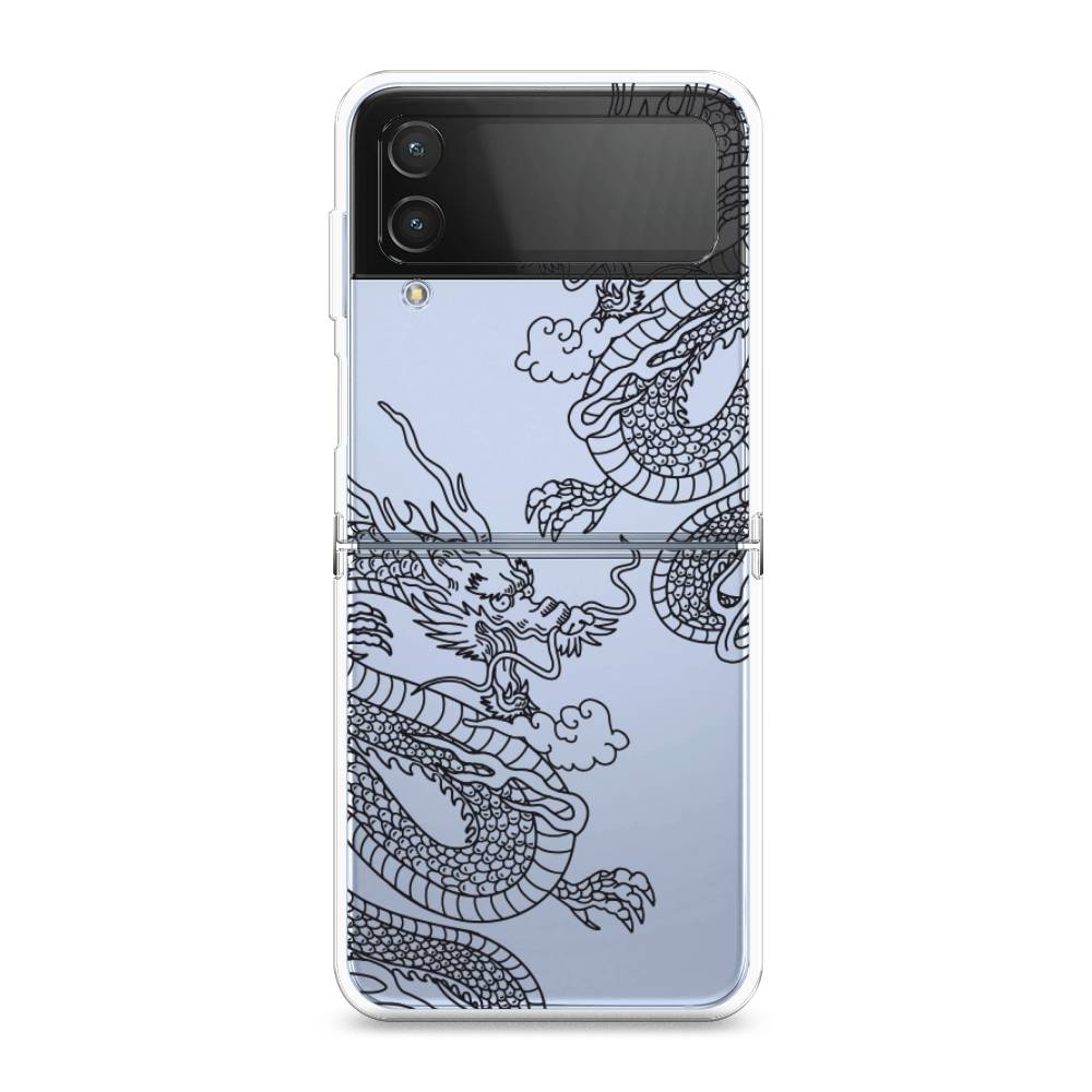

Чехол на Samsung Galaxy Z Flip 4 "Два китайских дракона", Серый;черный, 2106650-1