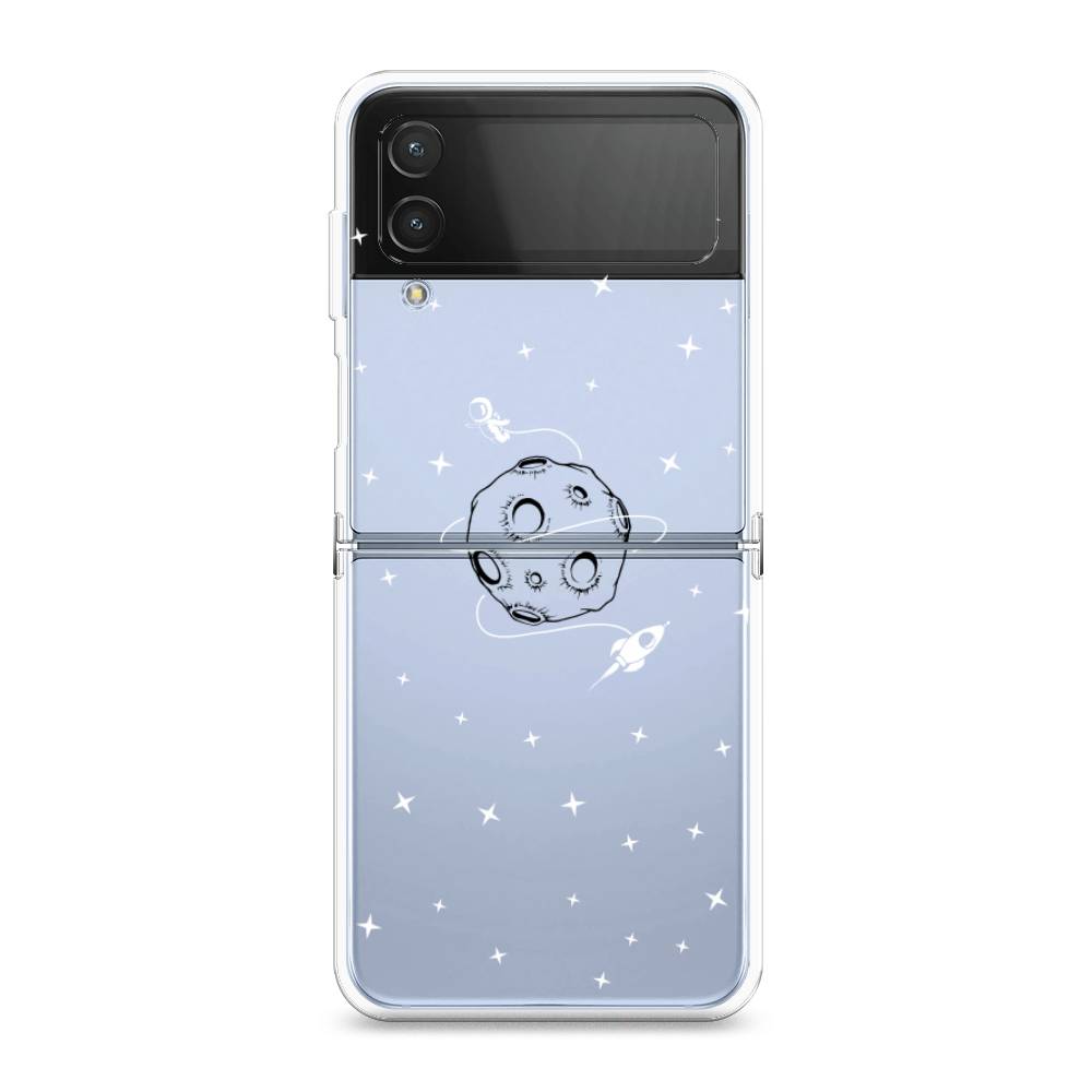 

Чехол на Samsung Galaxy Z Flip 4 "Полет вокруг луны", Белый;серый;черный, 2106650-2