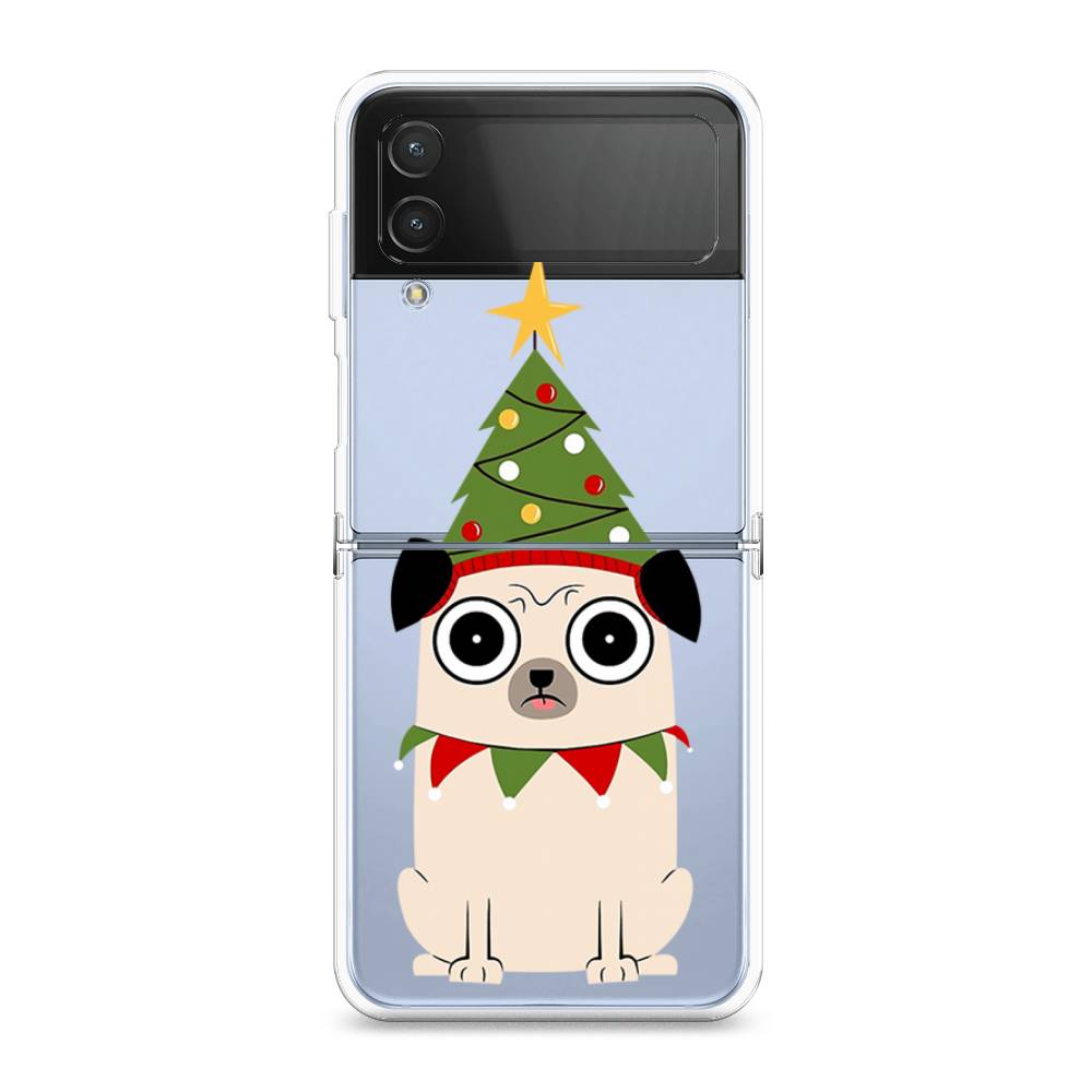

Чехол на Samsung Galaxy Z Flip 4 "Собачка с ёлочкой", Бежевый;красный;зеленый, 2106650-1