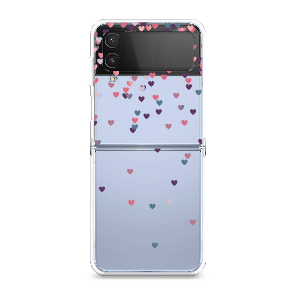 

Чехол на Samsung Galaxy Z Flip 4 "Посыпка сердечки", Розовый;фиолетовый, 2106650-3