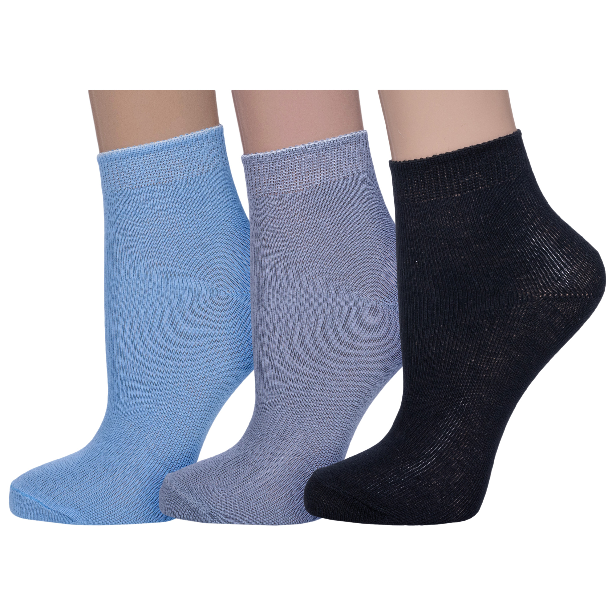 Носки детские НАШЕ 3-С115, голубой; серый; черный, 14-16
