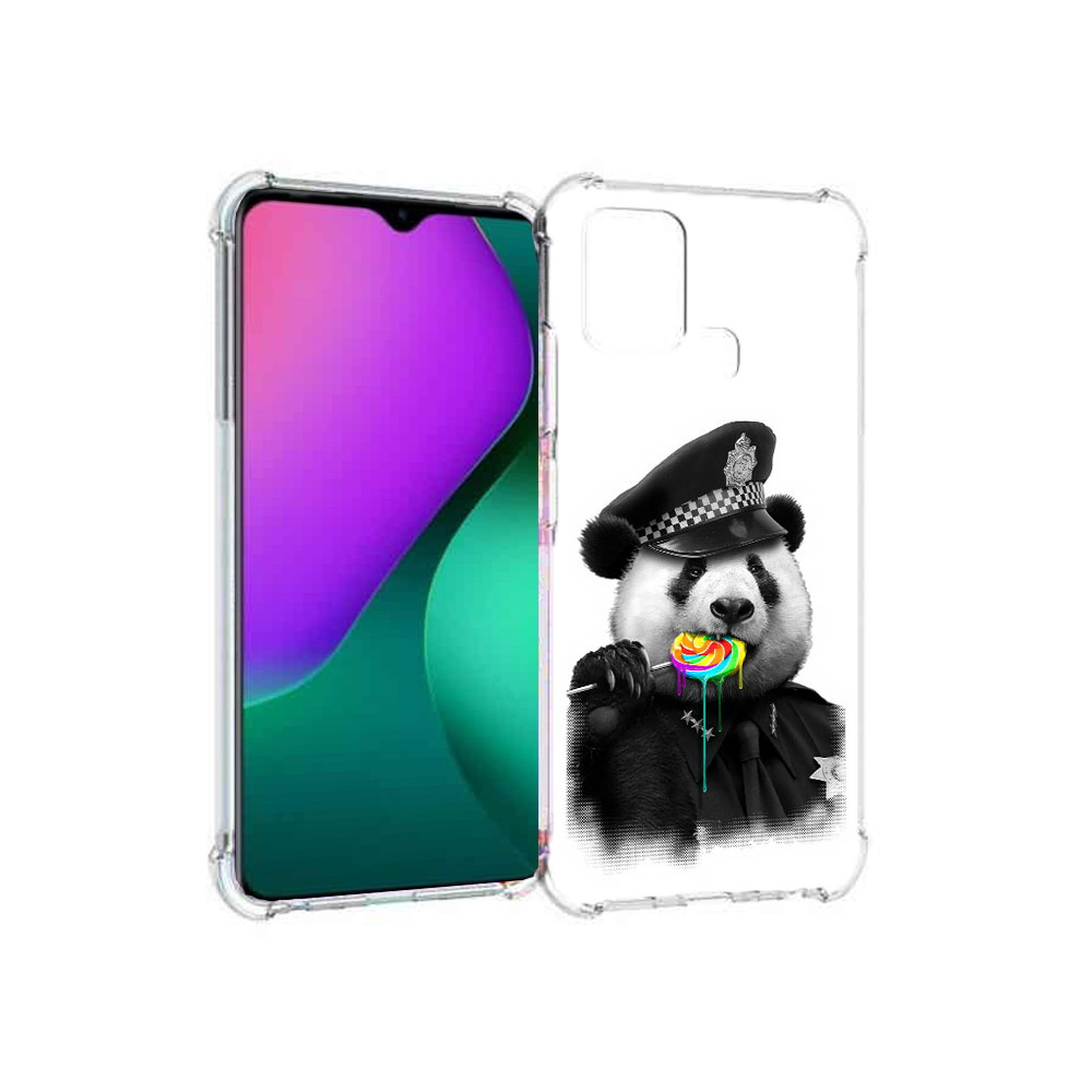 

Чехол MyPads Tocco для Infinix Hot 10 Play Панда полиция, Прозрачный, Tocco