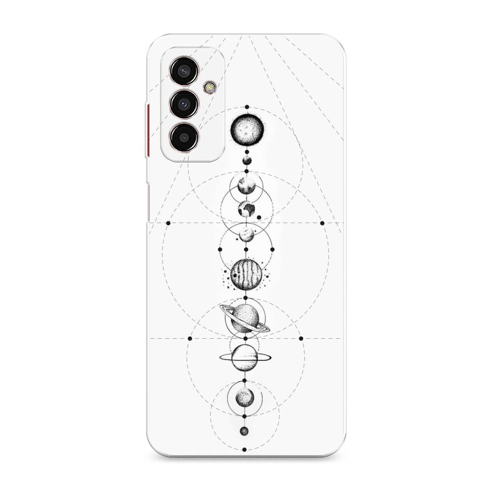 

Чехол на Samsung Galaxy M13 "Парад планет", Серый, 2106850-2