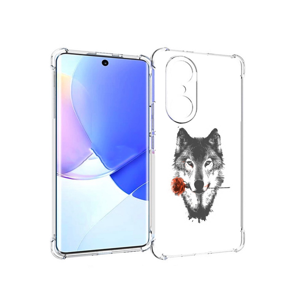 

Чехол MyPads Tocco для Honor 60 Pro волк с розой, Прозрачный, Tocco
