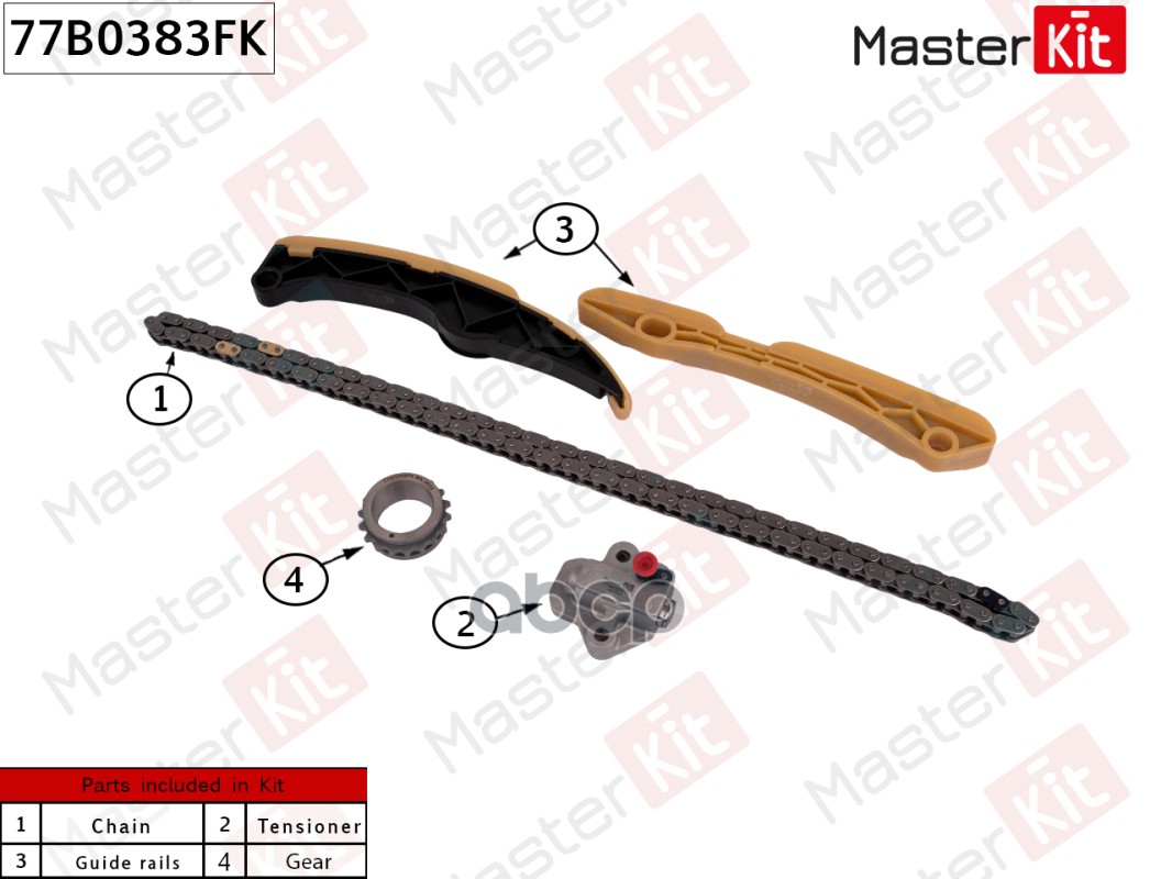 

Комплект Цепи Грм Hyundai/Kia G4fj (1.6 T-Gdi) 77B0383fk MasterKit 77B0383FK