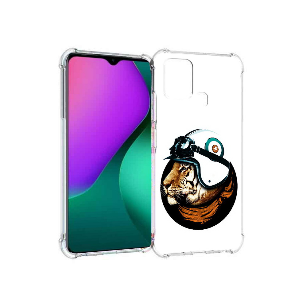 

Чехол MyPads Tocco для Infinix Hot 10 Play Тигр в шлеме, Прозрачный, Tocco