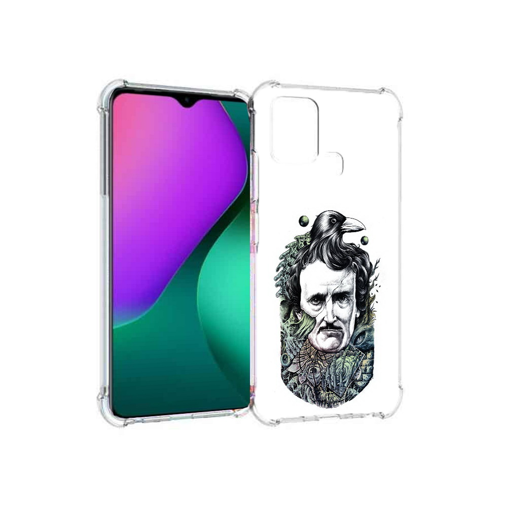 

Чехол MyPads Tocco для Infinix Hot 10 Play Эдгар Аллан с вороном, Прозрачный, Tocco