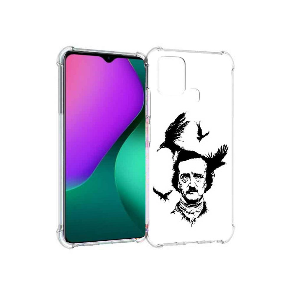 

Чехол MyPads Tocco для Infinix Hot 10 Play Эдгар Аллан черно белый, Прозрачный, Tocco