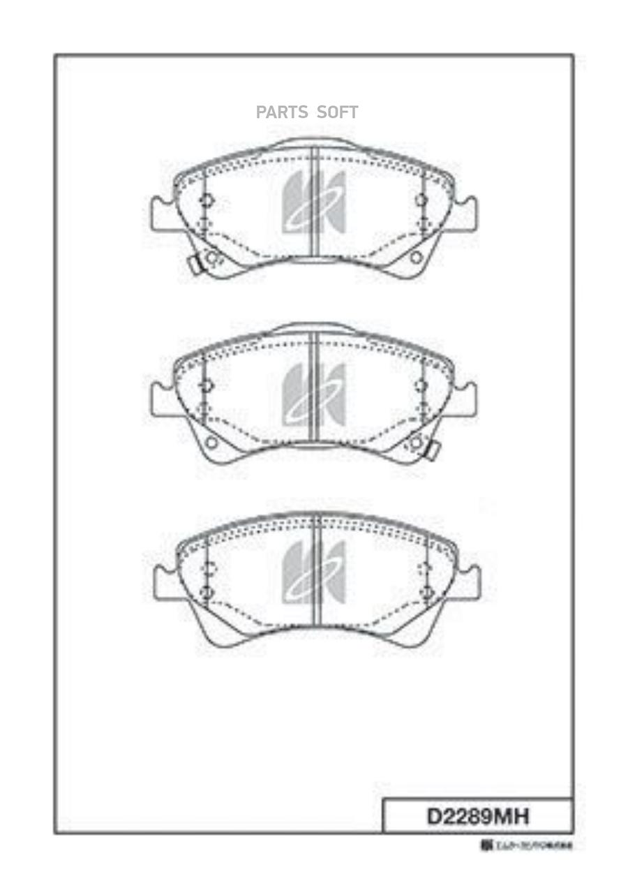 

Тормозные колодки Kashiyama передние с антискрипной пластиной D2289MH
