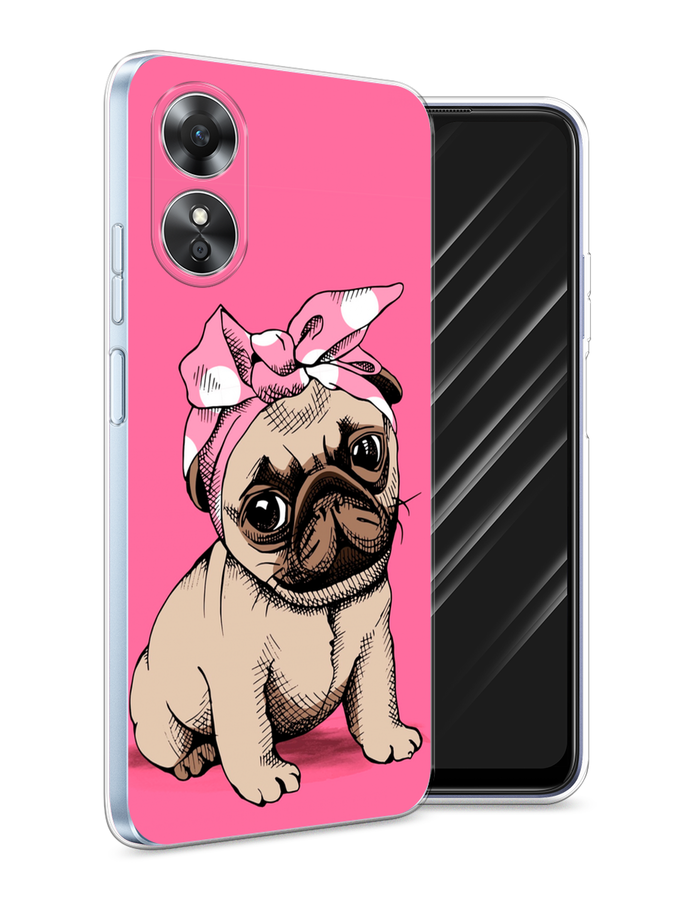 

Чехол Awog на Oppo A17 "Dog Pin-Up", Розовый;бежевый, 2512050-2