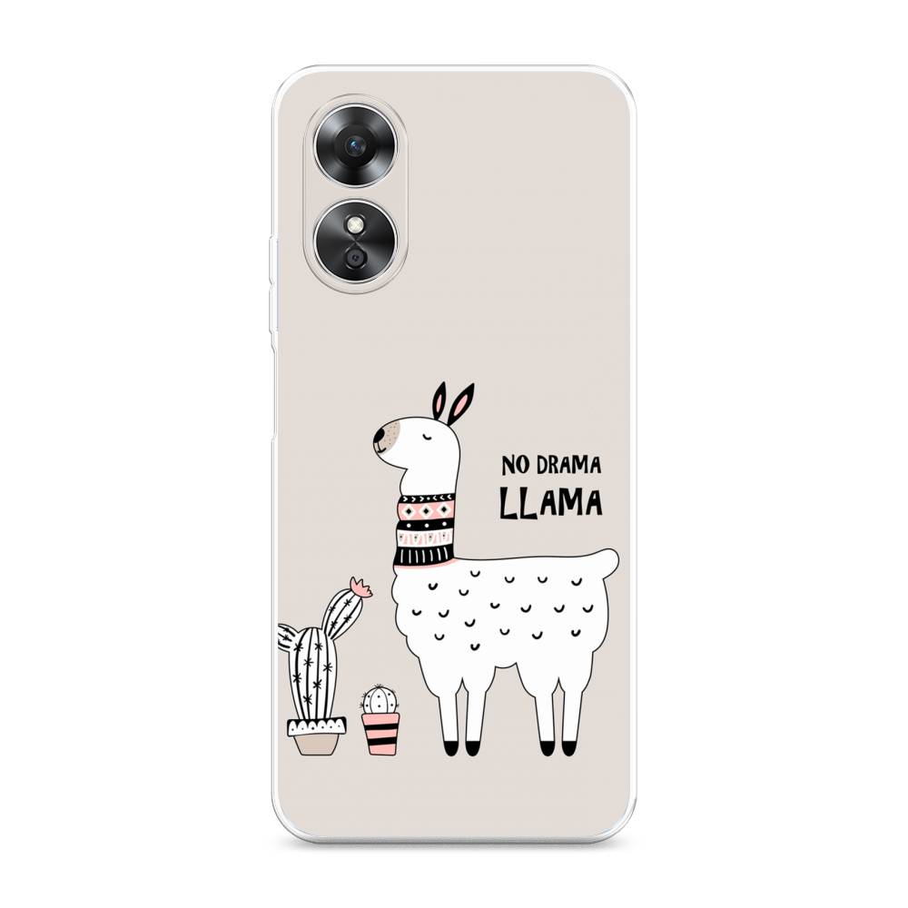 

Чехол Awog на Oppo A17 "No drama LLama", Бежевый;серый;белый, 2512050-2