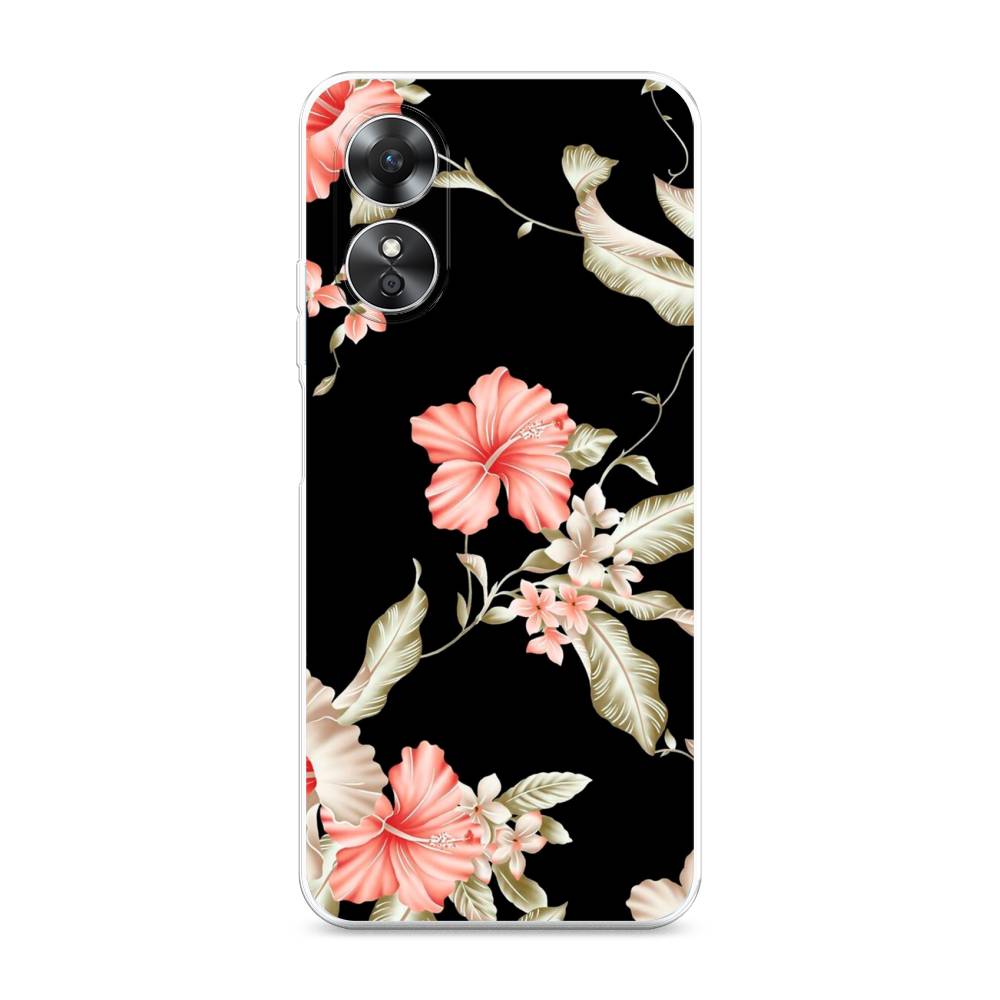 

Чехол Awog на Oppo A17 "Цветы на черном", Черный;розовый, 2512050-8