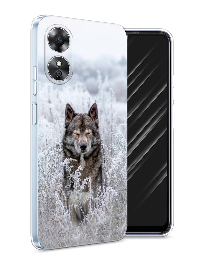 

Чехол Awog на Oppo A17 "Волк в поле", Белый;черный, 2512050-1