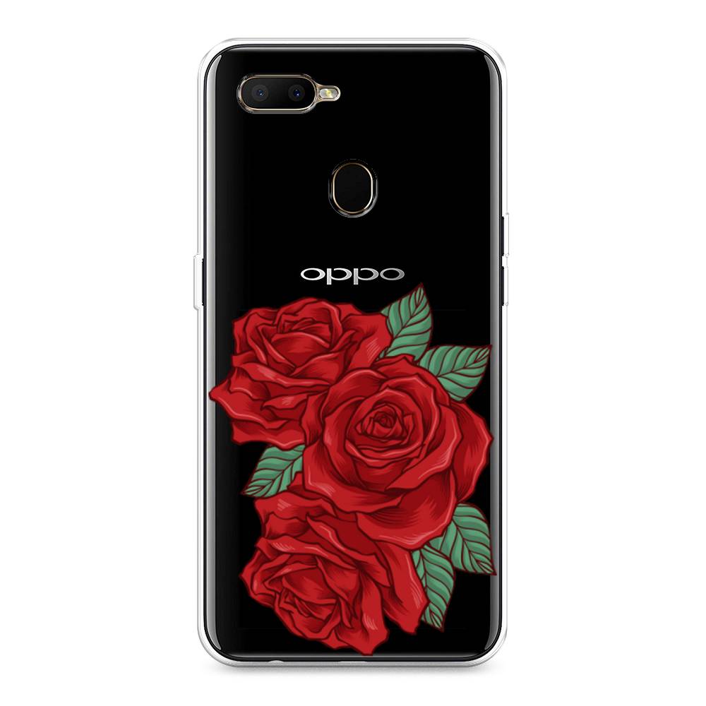 

Чехол для Oppo A5s "Три алые розы", Красный, 252350-2