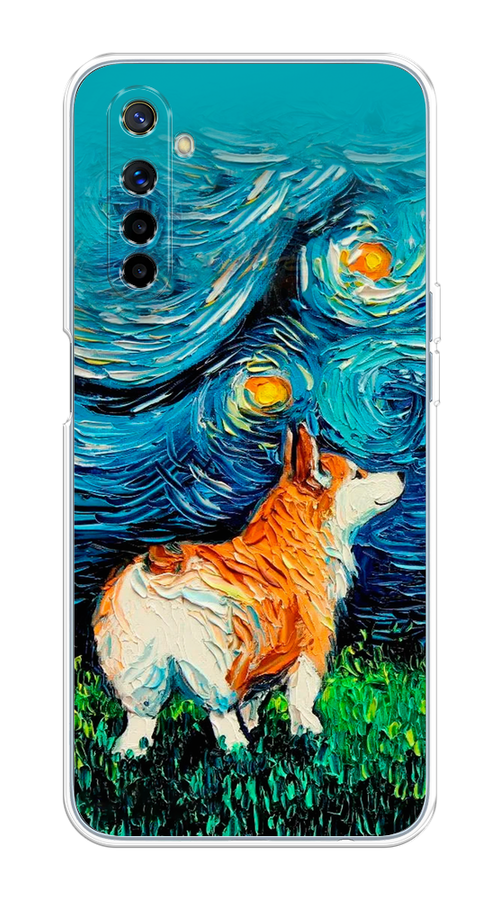 

Чехол на Realme 6 "Корги звёздная ночь", Коричневый;белый;зеленый, 252750-1