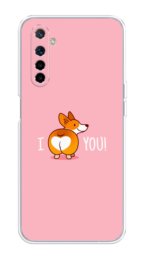 

Чехол на Realme 6 "Корги I love you", Розовый;коричневый;белый, 252750-1