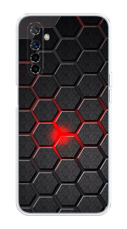 

Чехол на Realme 6 "Соты красные", Красный;черный;серый, 252750-3