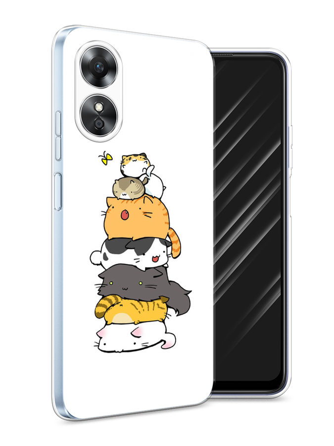 

Чехол Awog на Oppo A17 "Бутерброд из котиков", Коричневый;белый;серый, 2512050-10