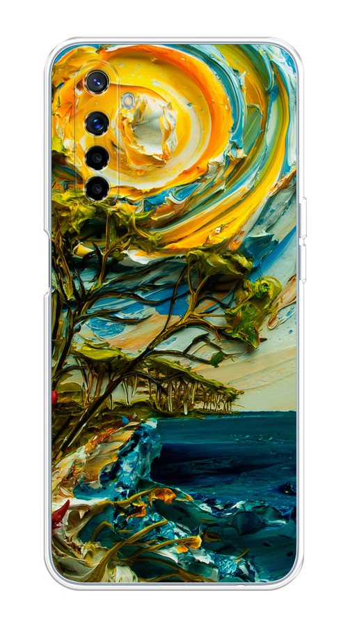 

Чехол на Realme 6 "Солнце живопись", Желтый;синий, 252750-4
