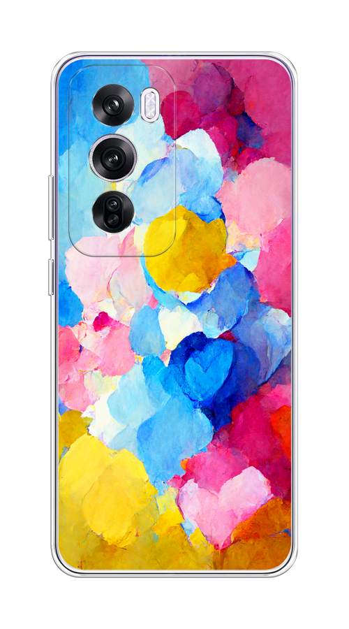 

Чехол на Oppo Reno 12 Pro "Яркие пятна", Синий;голубой;желтый;розовый, 2517150-1