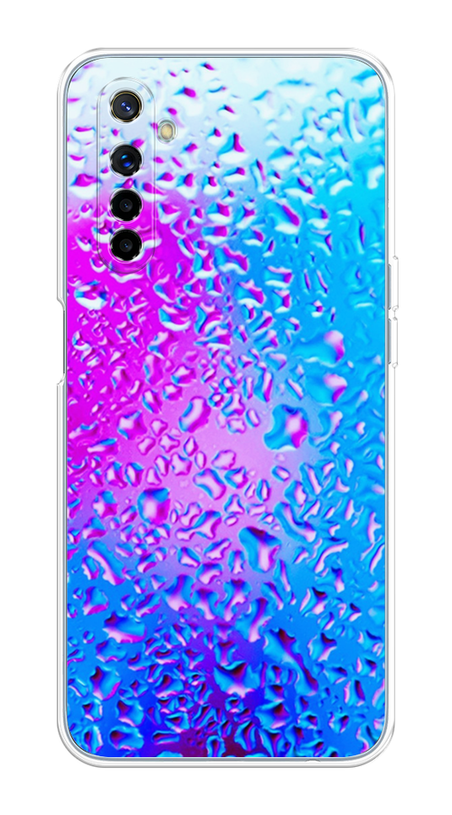 

Чехол на Realme 6 "Капли на стекле", Голубой;розовый, 252750-3