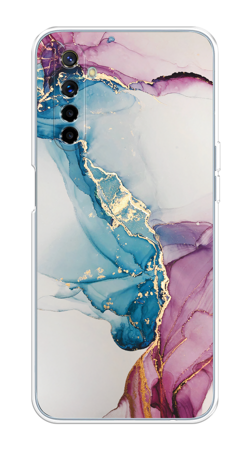 

Чехол на Realme 6 "Розовые разводы рисунок", Синий;розовый;золотистый, 252750-3