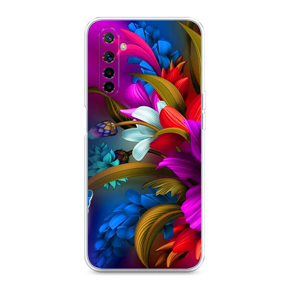 

Чехол на Realme 6 "Фантастические цветы", Фиолетовый;красный;синий, 252750-2