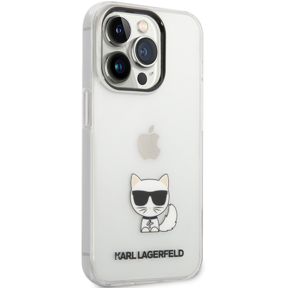 фото Панель-накладка karl lagerfeld pc/tpu choupette body hard transparent/black для iphone 14