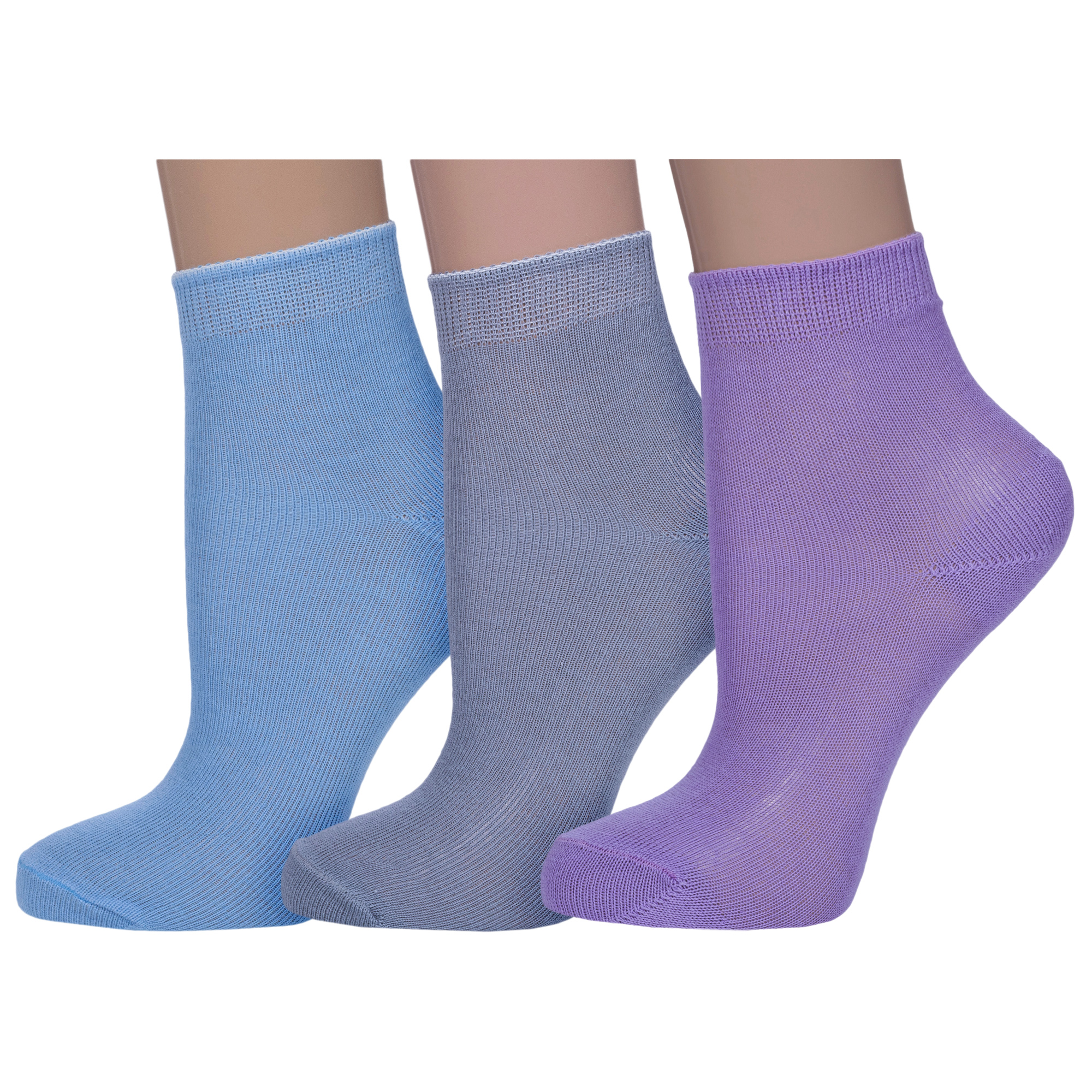 Носки детские НАШЕ 3-С115, голубой; серый; фиолетовый, 10-12