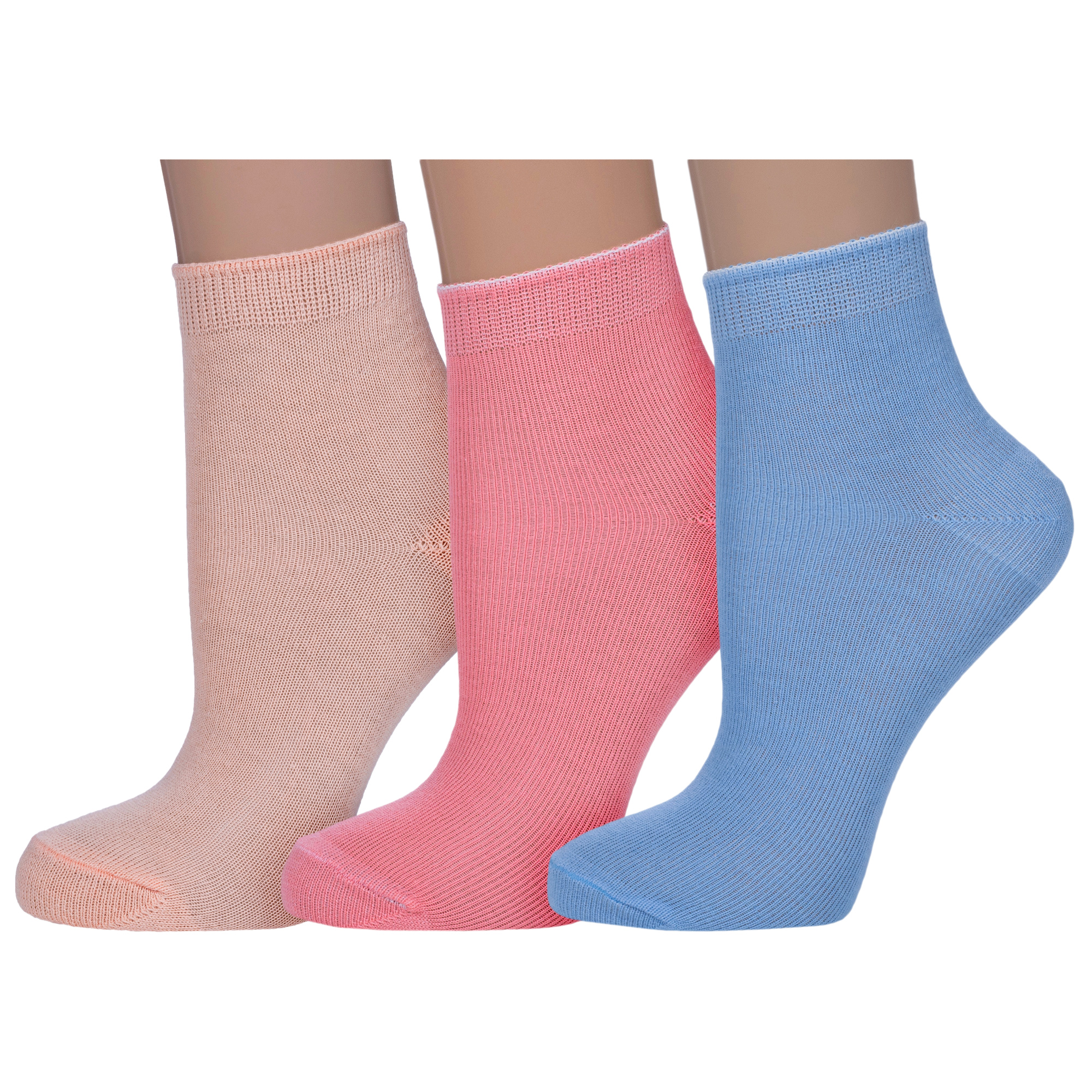 Носки детские НАШЕ 3-С115, оранжевый; розовый; голубой, 12-14