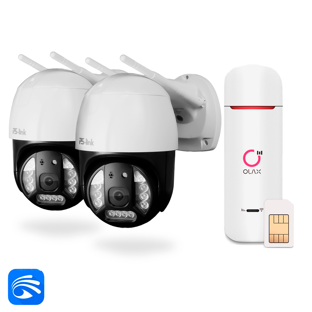 

Комплект видеонаблюдения 4G Ps-Link KIT-WPC202-4G 2Мп две поворотные уличные камеры 5742, Белый, KIT-WPC202-4G