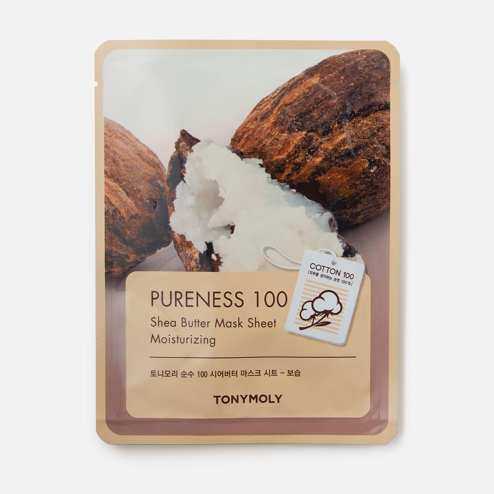 

Маска для лица TONY MOLY Pureness 100 тканевая, с маслом ши 21 мл
