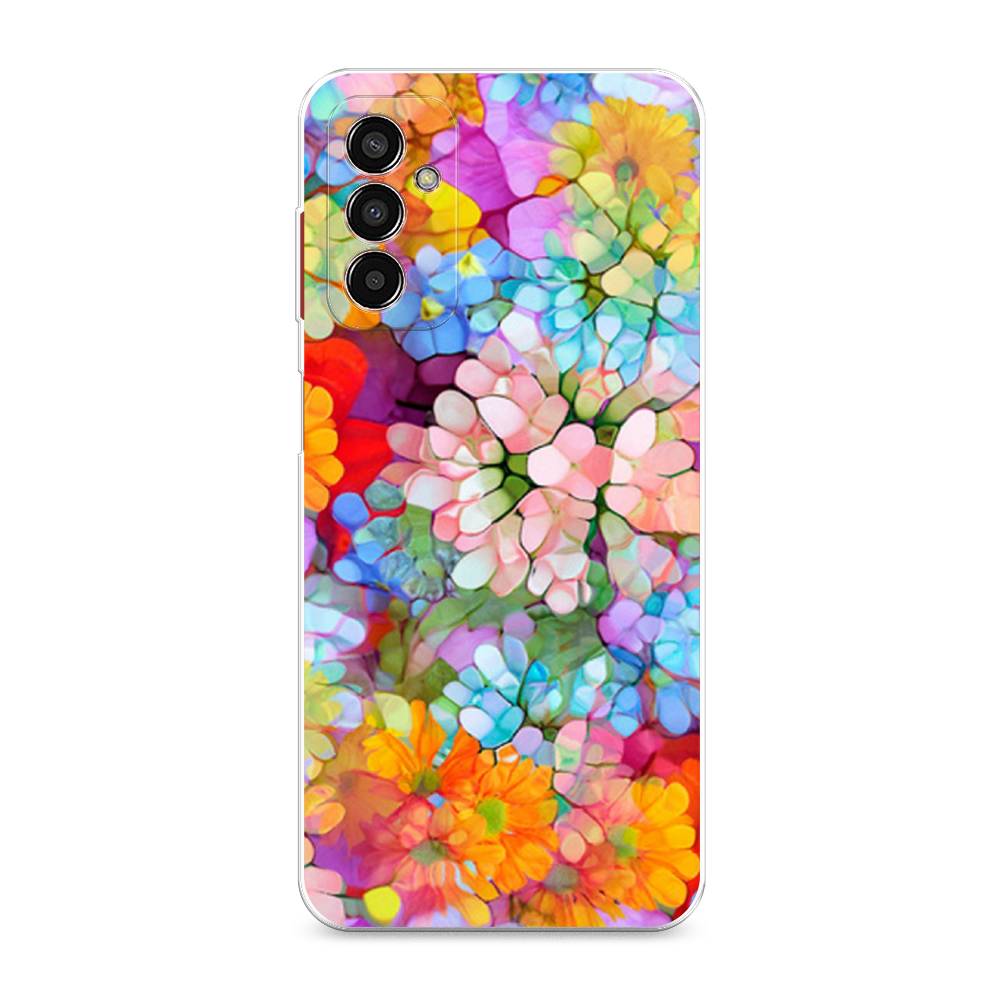 

Чехол на Samsung Galaxy M13 "Цветы витраж", Оранжевый;розовый;голубой, 2106850-3