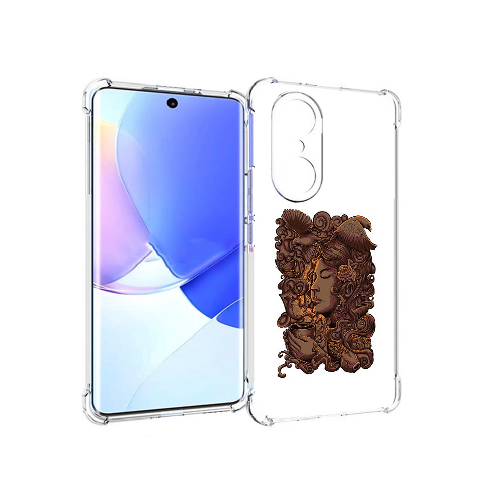 

Чехол MyPads Tocco для Honor 60 Pro девушка с длинными волосами абстракция, Прозрачный, Tocco
