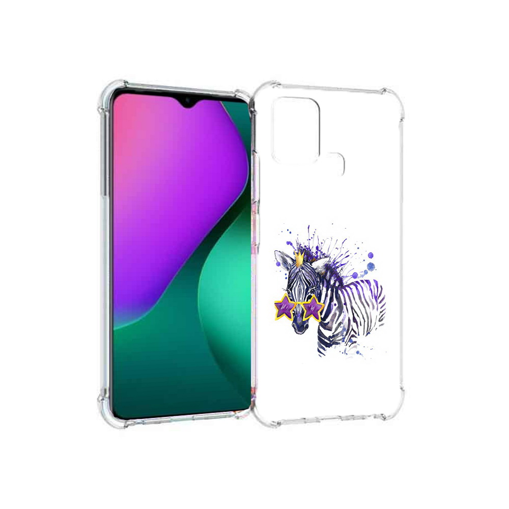 

Чехол MyPads Tocco для Infinix Hot 10 Play акварельная зебра, Прозрачный, Tocco