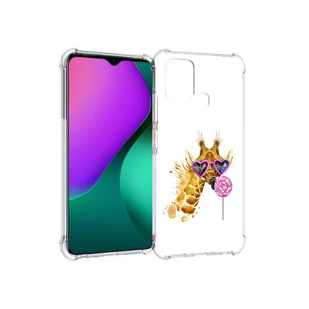 

Чехол MyPads Tocco для Infinix Hot 10 Play акварельный жираф, Прозрачный, Tocco