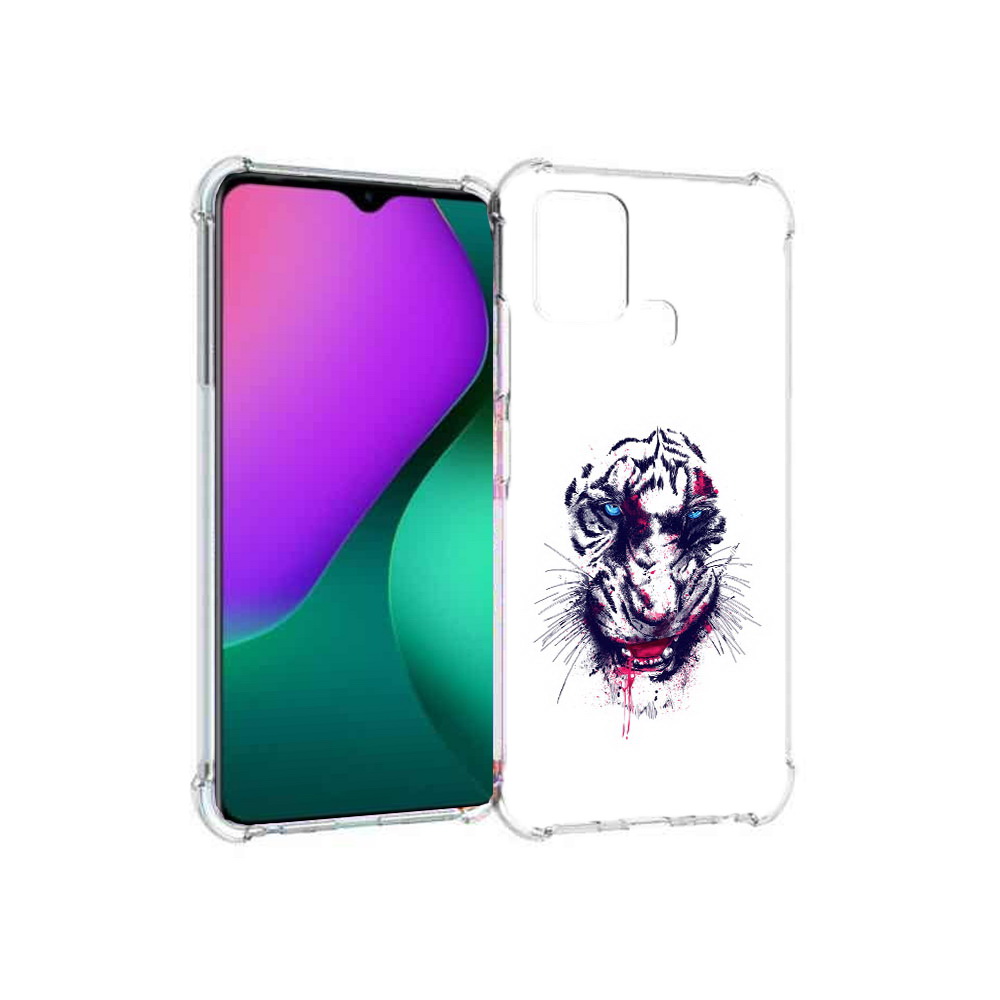 

Чехол MyPads Tocco для Infinix Hot 10 Play безумный тигр, Прозрачный, Tocco