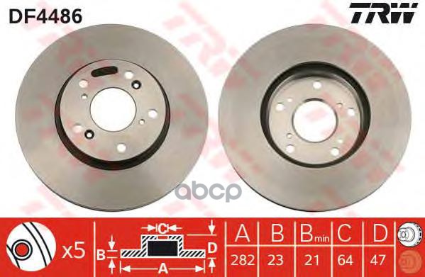 

Диск Тормозной Передний Honda Cr-V 02->06/Civic 06- Trw Df4486 TRW арт. DF4486