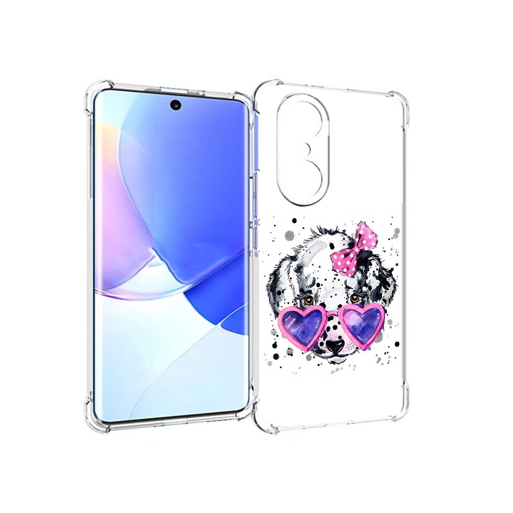 

Чехол MyPads Tocco для Honor 60 Pro долматинец в очках, Прозрачный, Tocco