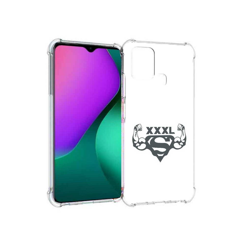 

Чехол MyPads Tocco для Infinix Hot 10 Play бодибилдинг супермен, Прозрачный, Tocco