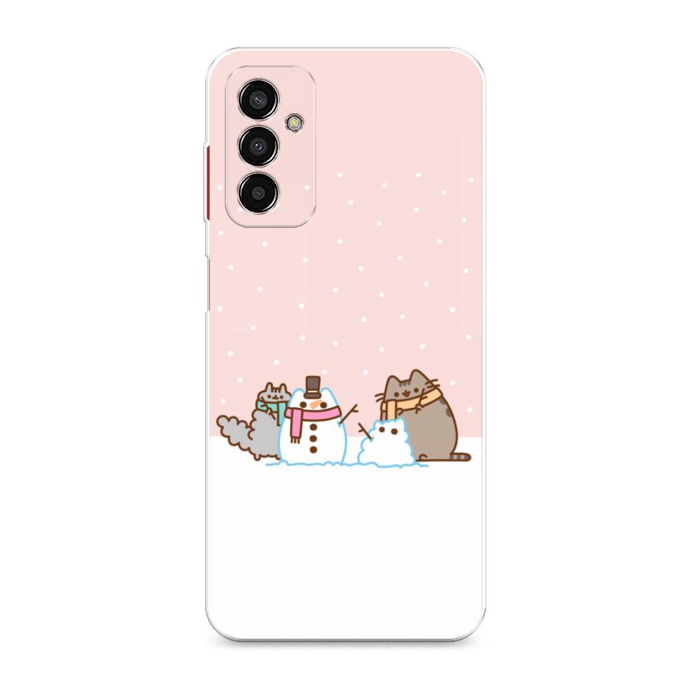 

Чехол на Samsung Galaxy M13 "Котики в снегу", Розовый;белый;серый, 2106850-5