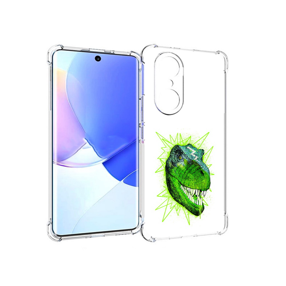 

Чехол MyPads Tocco для Honor 60 Pro зеленый динозавр, Прозрачный, Tocco