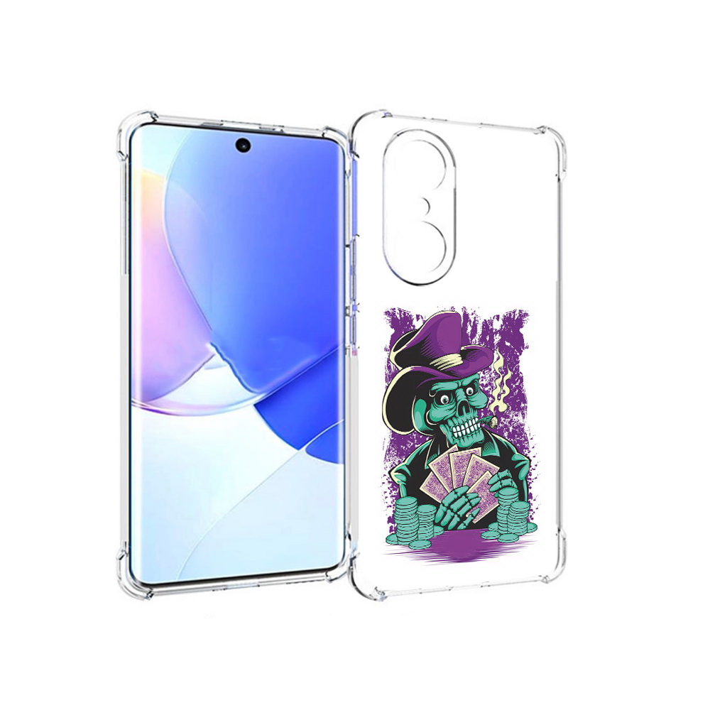 

Чехол MyPads Tocco для Honor 60 Pro зеленый череп с картами, Прозрачный, Tocco