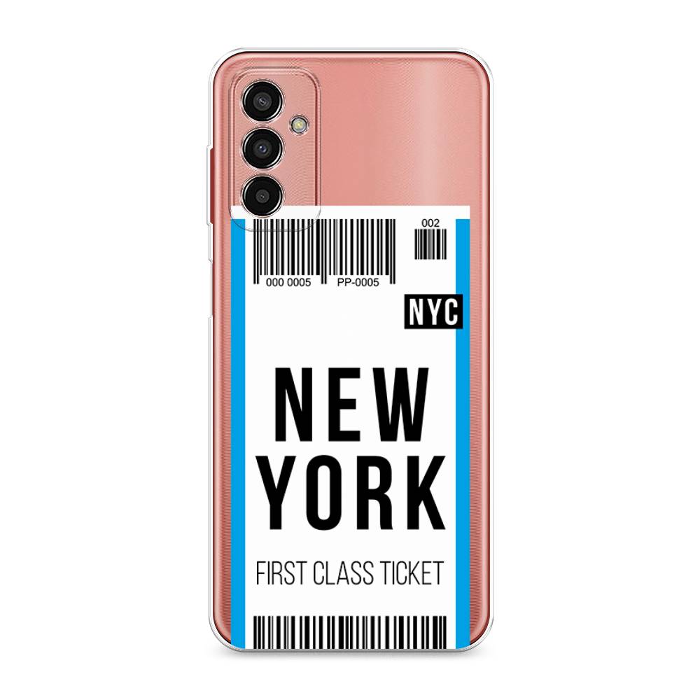 

Чехол на Samsung Galaxy M13 "Билет в Нью-Йорк", Белый;голубой, 2106850-6