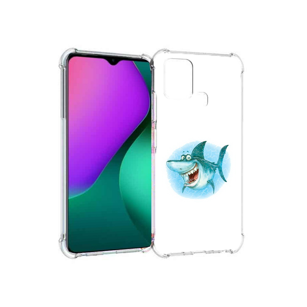 

Чехол MyPads Tocco для Infinix Hot 10 Play веселая акула, Прозрачный, Tocco