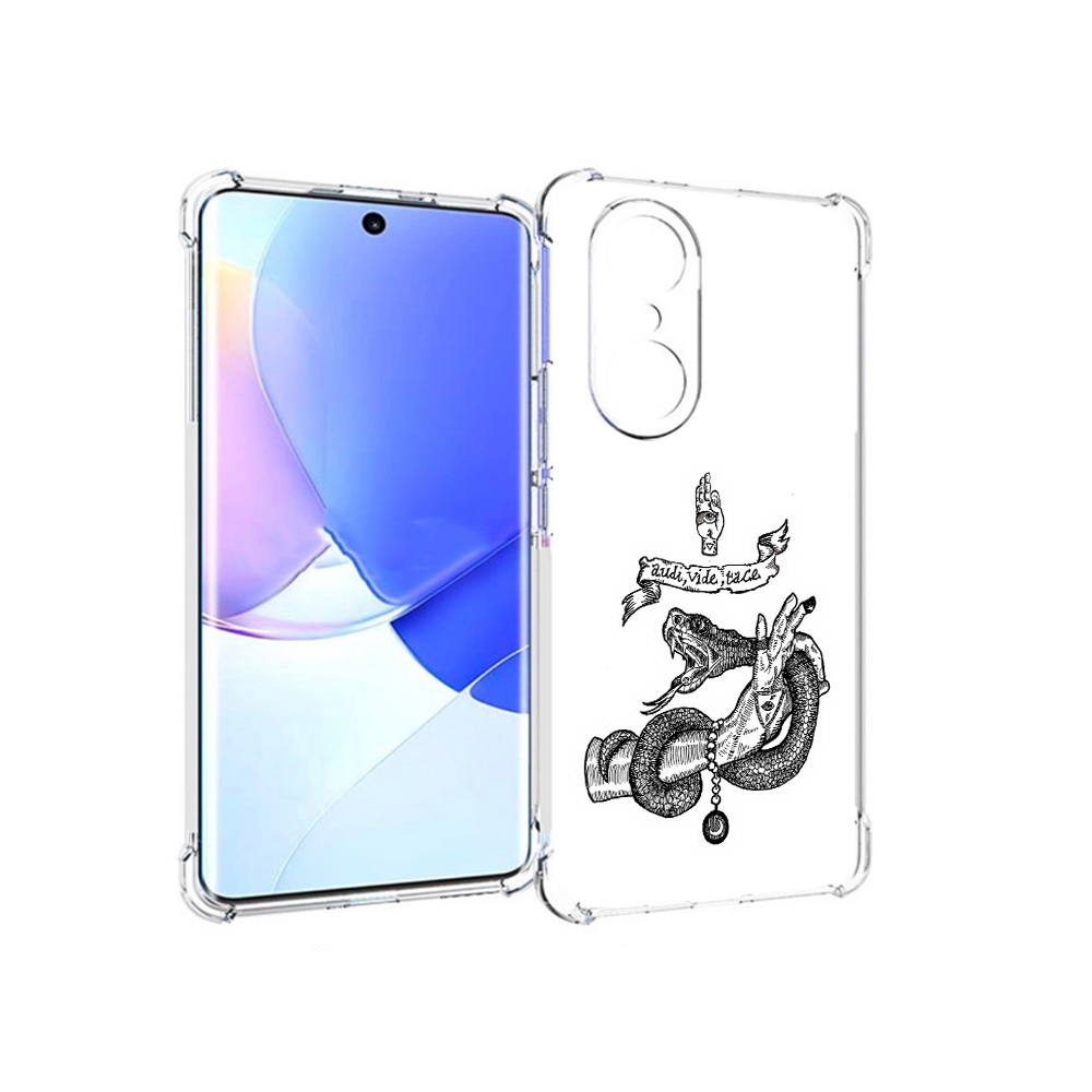 

Чехол MyPads Tocco для Honor 60 Pro змея на руке рисунок, Прозрачный, Tocco