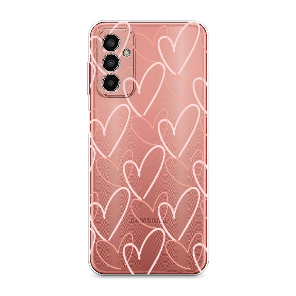 

Чехол на Samsung Galaxy M13 "Узор из сердечек", Розовый;бежевый, 2106850-6